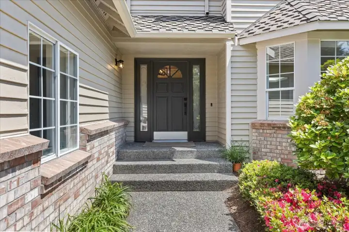 Covered Entry with Newly Painted Front Door