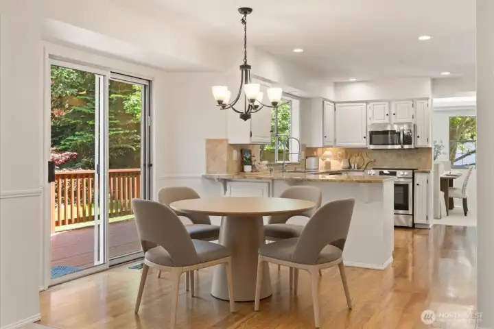 Dining Space Perfect for Breakfast! Attached Slider Goes to Newly Refinished Deck