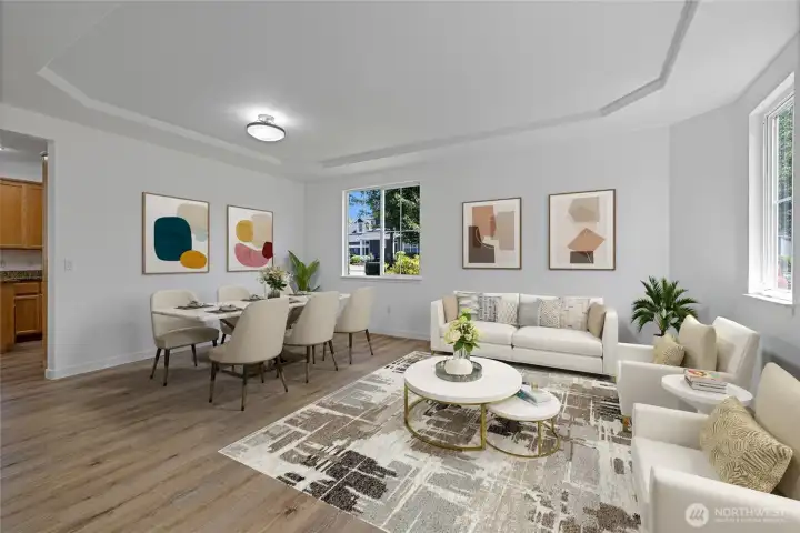 Walk in to the huge dining and living room