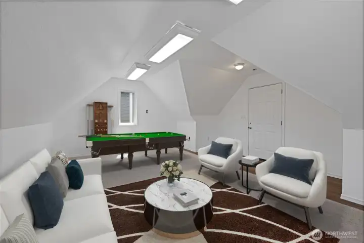 Bonus room above the garage