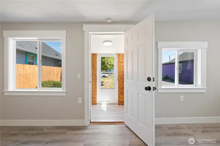 Enclosed entry.