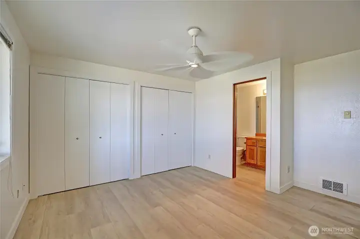 Dual Closets and Attached Bath in Primary~