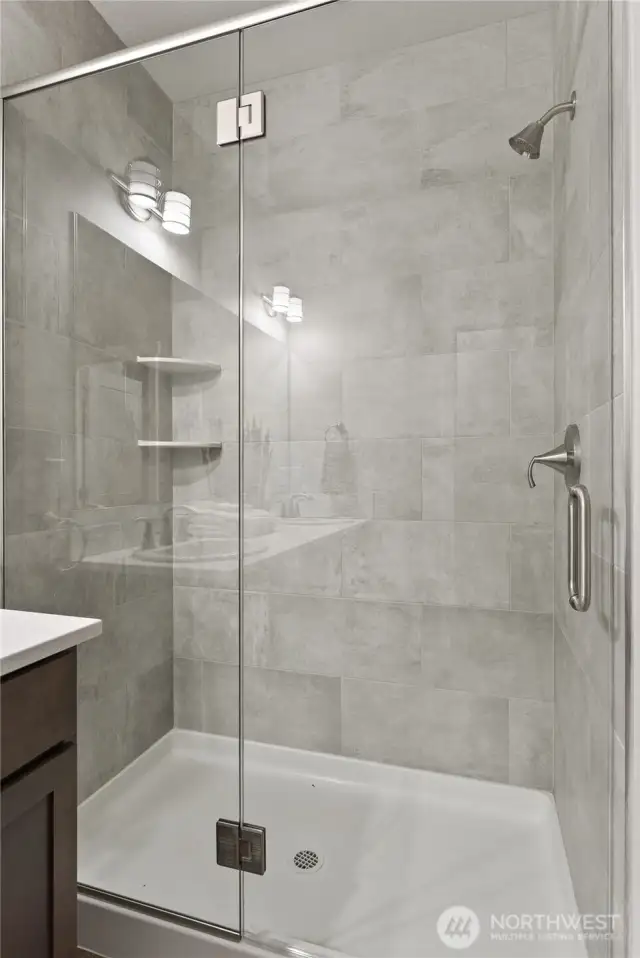 Upgraded glass shower doors