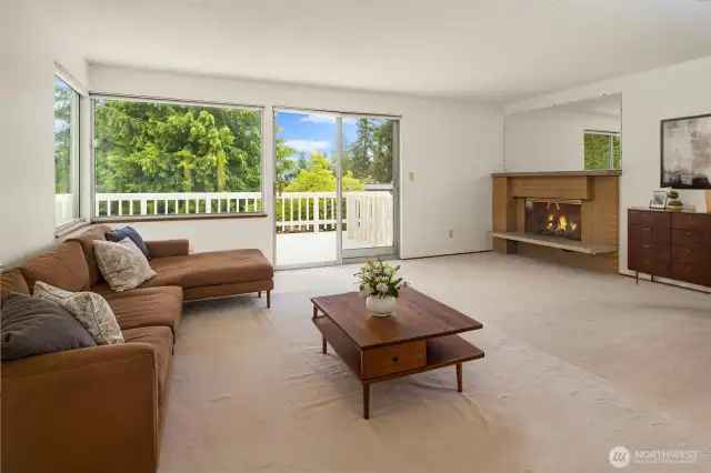 Virtual staging showcases the possibilities for the family room.