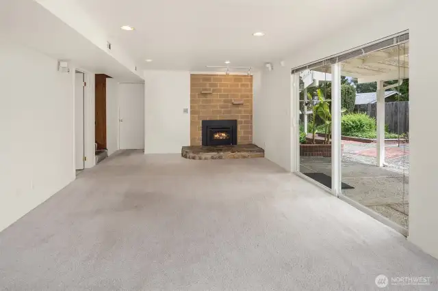 Complete with a gas fireplace.