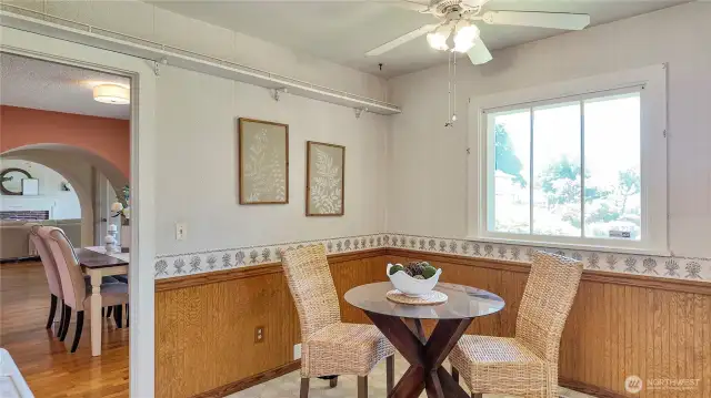 Kitchen W/ Eating Space. View To Dining Room