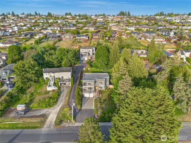Very nice separation from neighboring homes.  Protected greenbelt to the right