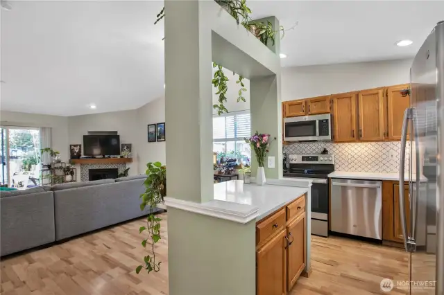 center island with storage and bar seating