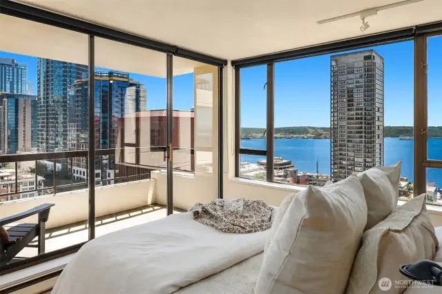 Lay in bed and take in the view