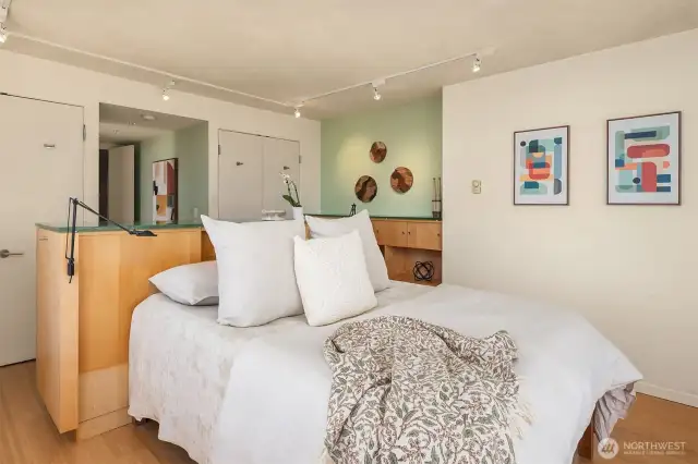 Beautiful built in headboard
