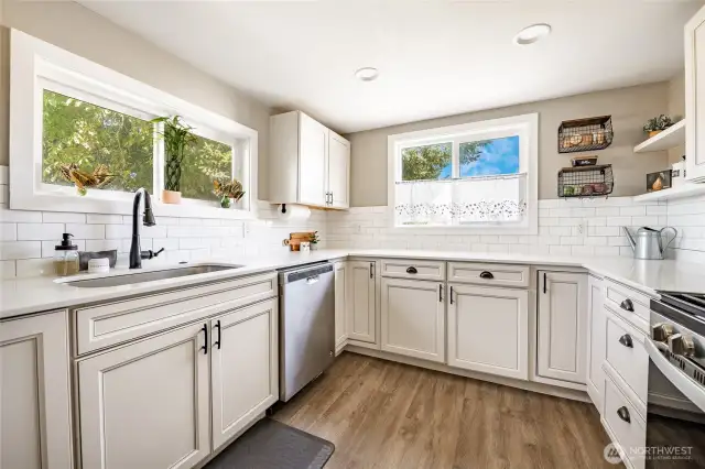 Upgraded Shaker cabinets and quartz countertops