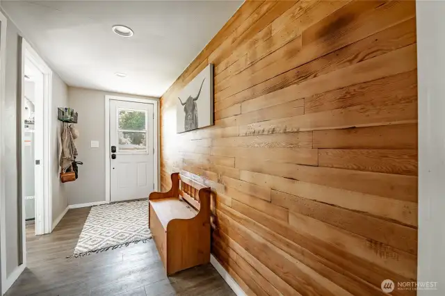 Back entry hall perfect for drop zone.