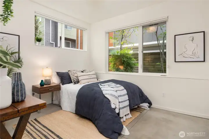 Light and bright bedroom on the main level.