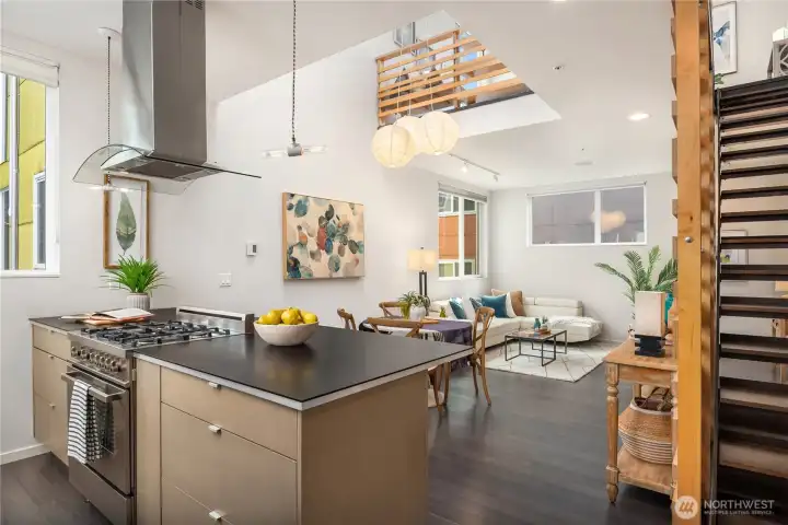 Paperstone countertops, Bertazzoni gas range and range hood.