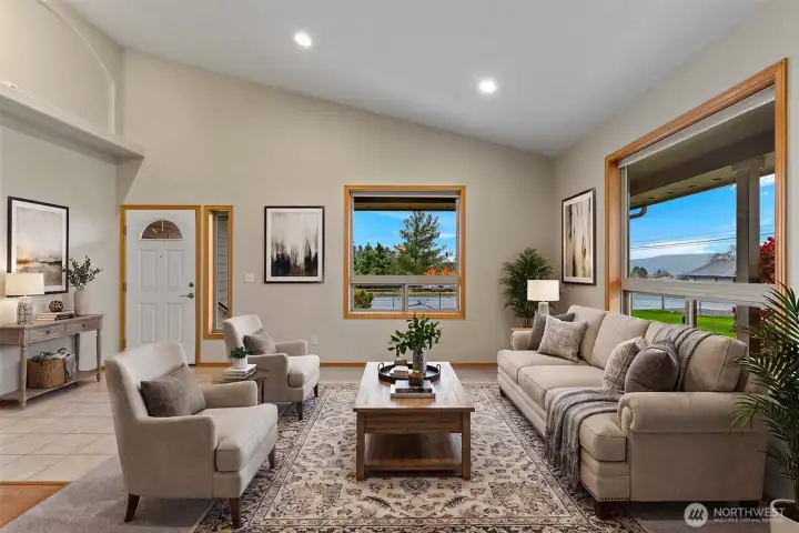 Virtually staged living room Virtually staged living room