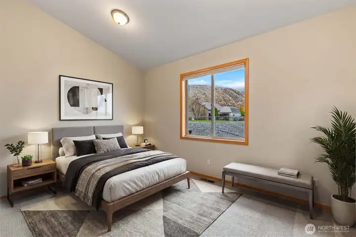 Virtually staged bedroom Virtually staged bedroom