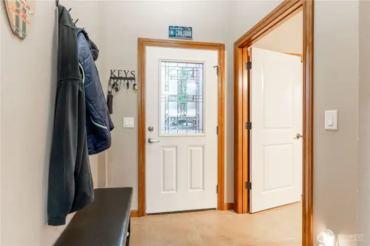 Entry from front door, ceramic tile flooring
