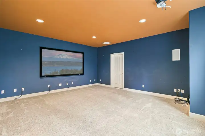 The theater room is ready for your projector!