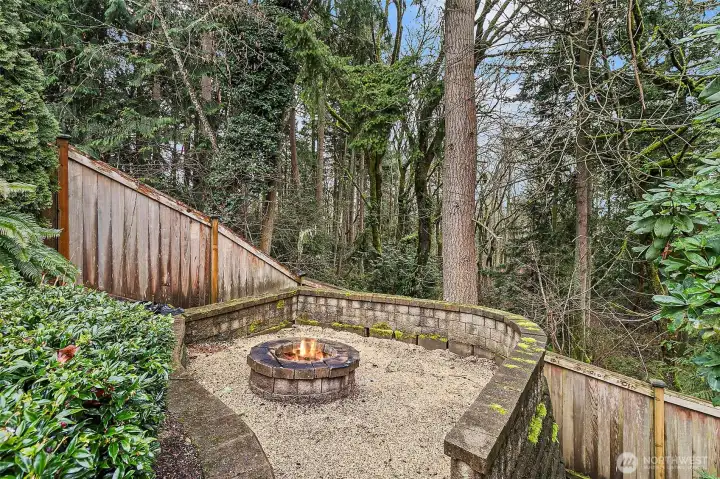 Roast s'mores over the fire in your backyard firepit.