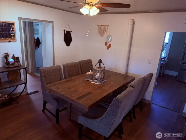 Step into the large dining area.