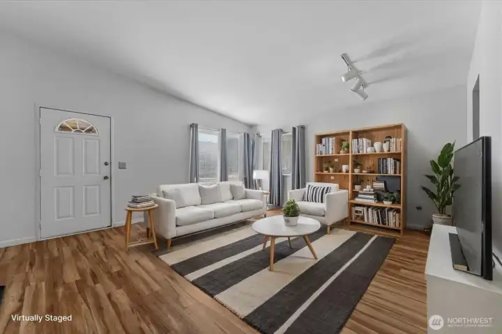 Virtually staged to demonstrate the potential layout and usability of the living space.