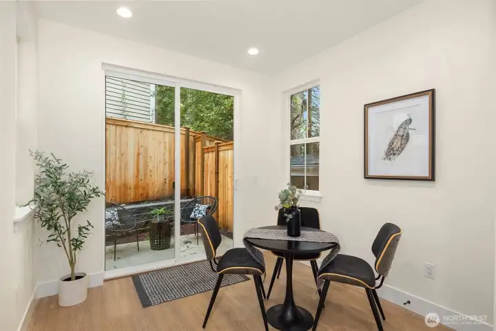 Separate dining nook