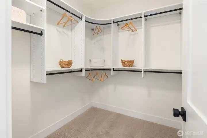 Roomy walk-in closet