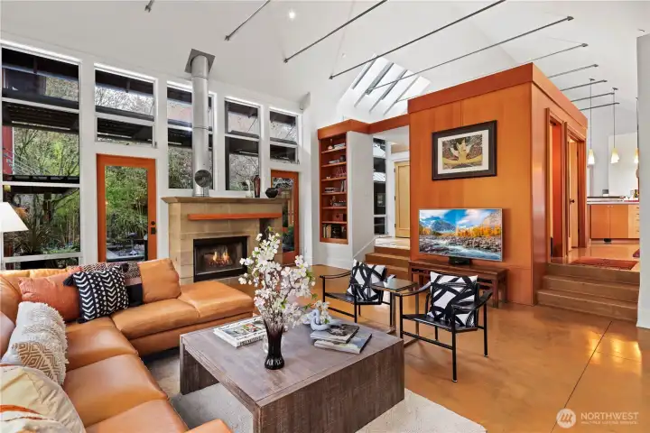 Indoor/outdoor fireplace