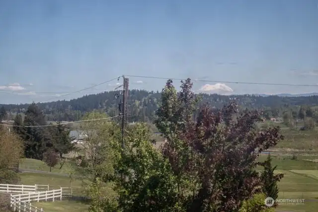 View of Mt Rainier from upstairs window