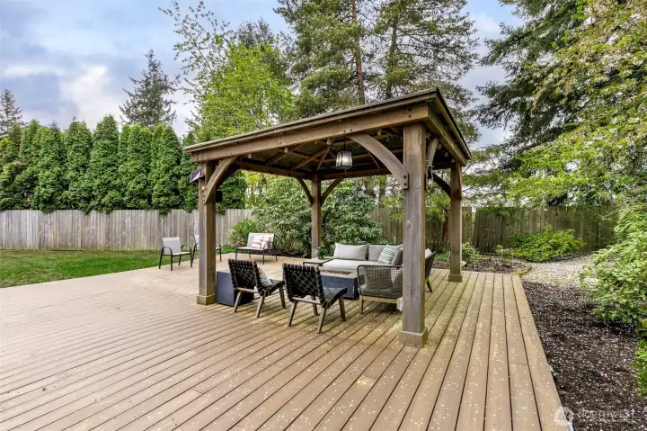 Back yard gazebo with sound and electricity.