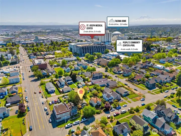 Icons have been added to show proximity to nearby areas