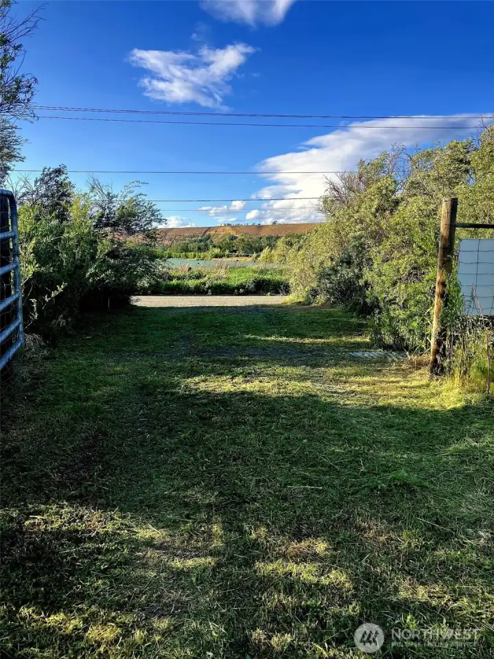 Exiting the property facing north