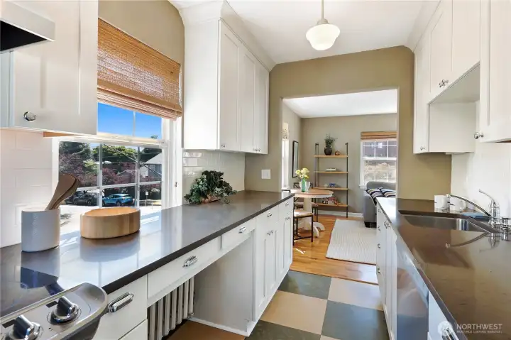 Remodeled kitchen in classic style.