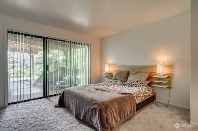 Lower level bedroom with exterior access