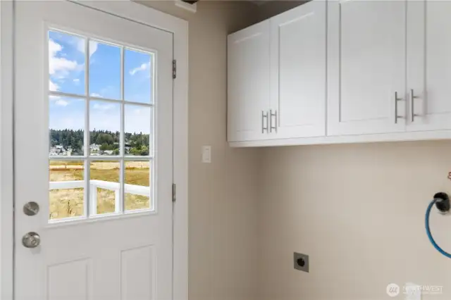 Washer and Dryer with new cabinets