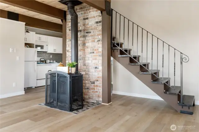 Custom staircase adds to the charm of this cottage