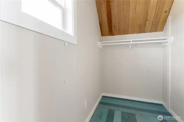 Upstairs closet is also spacious.