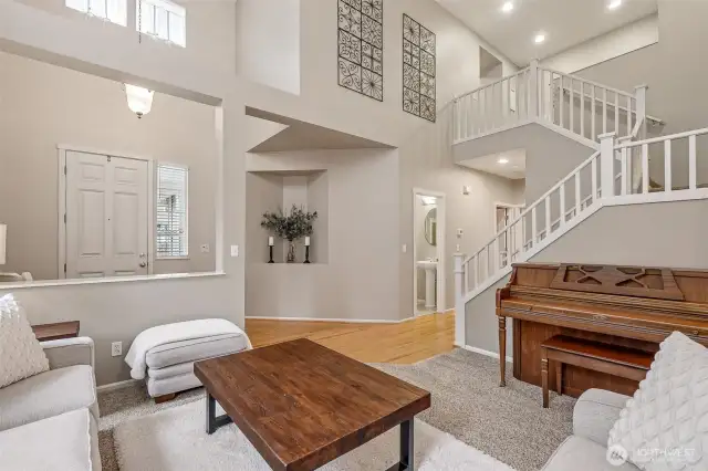 Open rail banister add the perfect touch.
