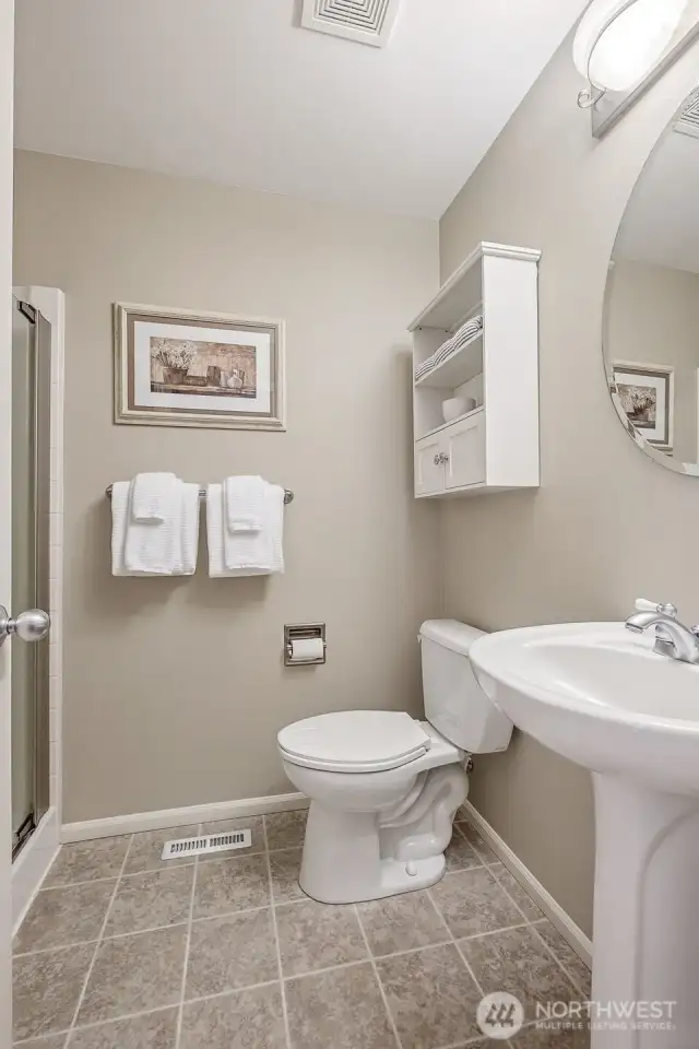 Main Floor 3/4 Bathroom just off Main floor Office or Bedroom