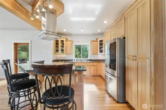 Beautiful cabinetry in the open concept kitchen.