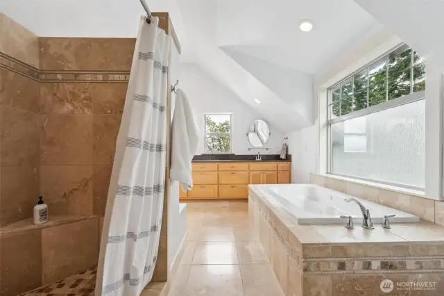 The 5-piece primary bedroom ensuite has it all!