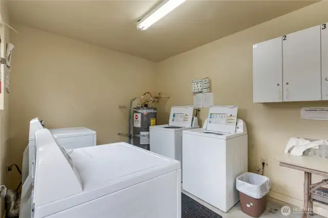 Shared Laundry on main level. One storage cabinet per unit.