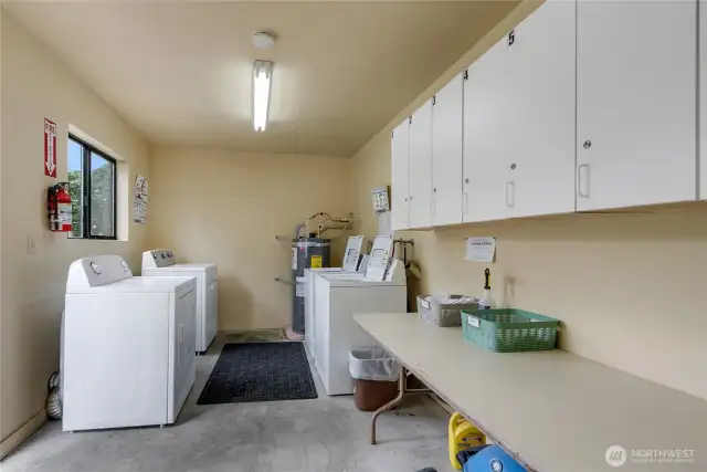 Shared Laundry on main level. One storage cabinet per unit.