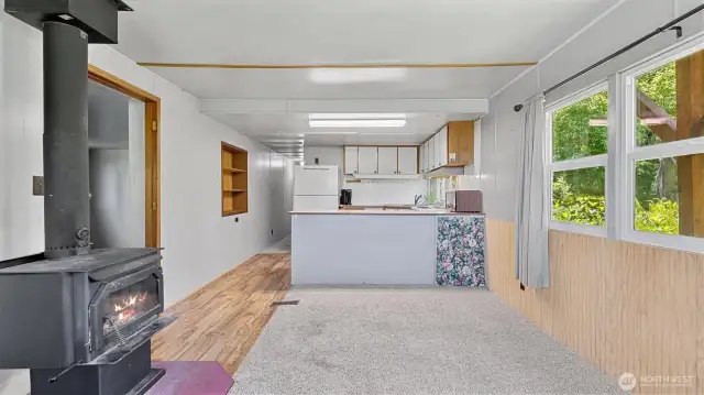 The family room is generously sized.