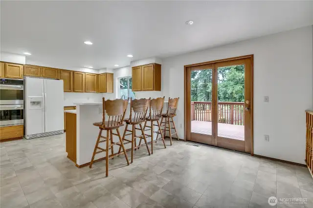 The double doors let the beauty of outside in.