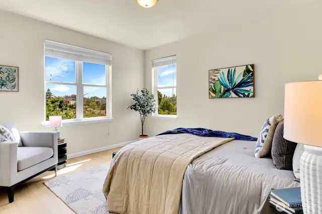 Primary bedroom. Nice southerly territorial views from here.