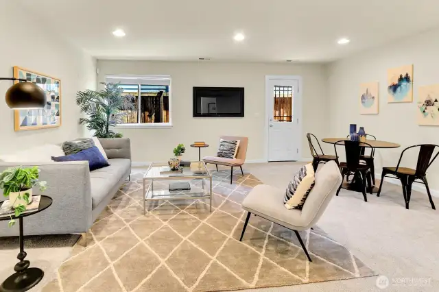 Ground level has a second living/play area