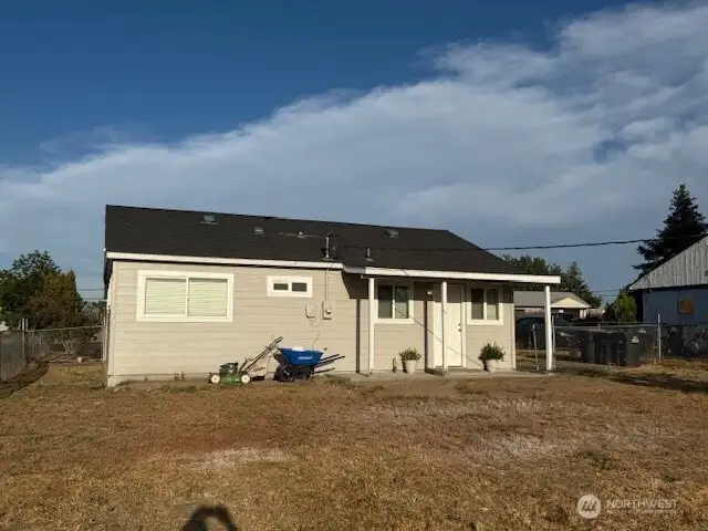 The back also has a covered area with room for seating