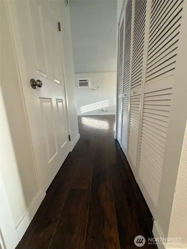 down the hall are two sun nice bedrooms and a fully remodeled full bathroom