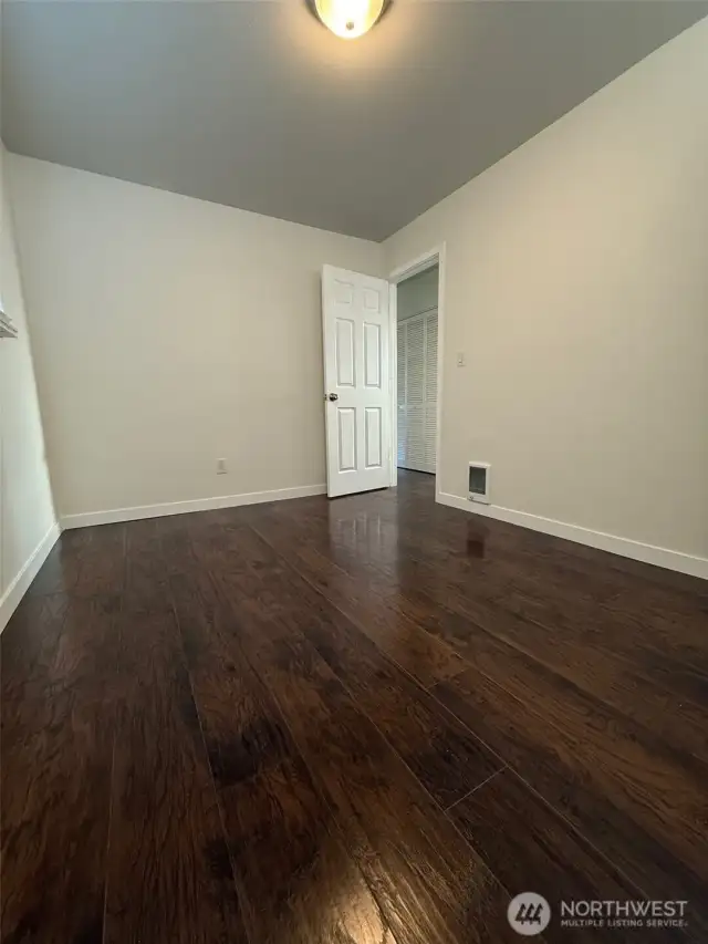 Another view of the second bedroom.  All rooms have their own wall heaters for personal control